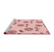 Sideview of Machine Washable Transitional Pink Rug, wshpat1083rd