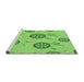 Sideview of Machine Washable Transitional Emerald Green Rug, wshpat1084grn