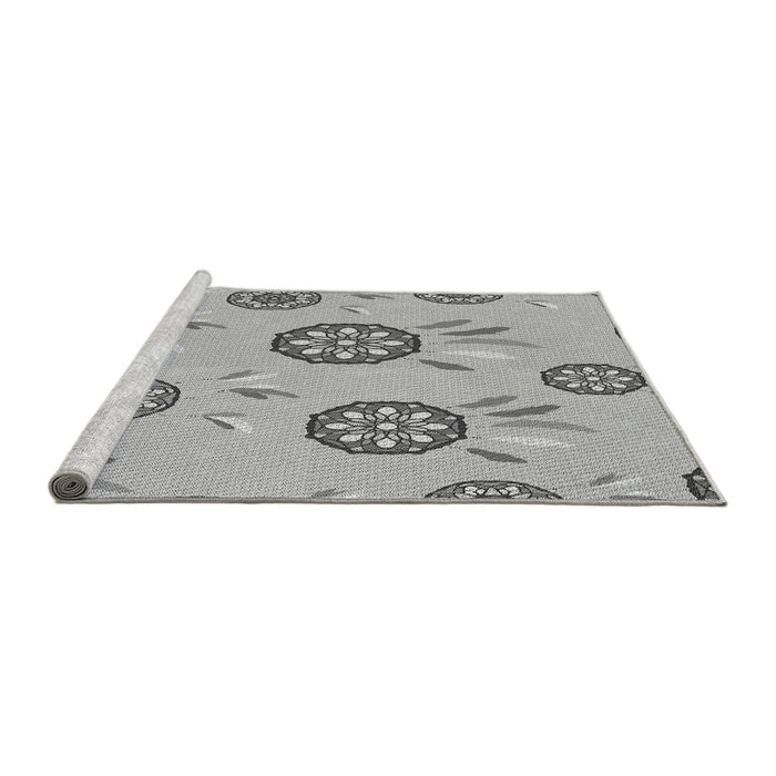 Sideview of Machine Washable Transitional Gray Rug, wshpat1084gry