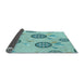 Thickness of Patterned Seafoam Green Rug, pat1084lblu