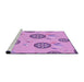 Sideview of Machine Washable Transitional Pastel Purple Pink Rug, wshpat1084pur