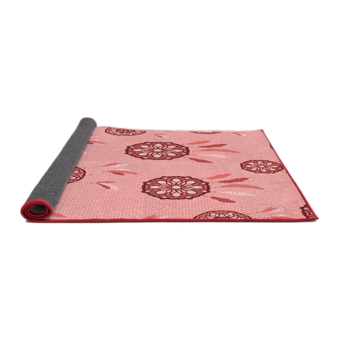Thickness of Patterned Pastel Pink Rug, pat1084rd