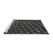 Sideview of Machine Washable Transitional Black Rug, wshpat1085gry