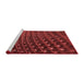 Sideview of Machine Washable Transitional Cranberry Red Rug, wshpat1085rd