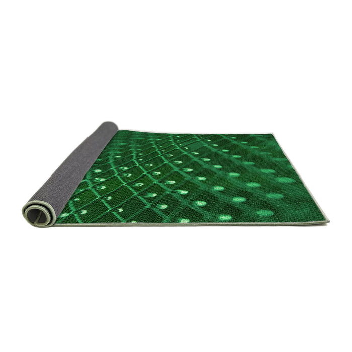 Thickness of Patterned Deep Emerald Green Rug, pat1086grn