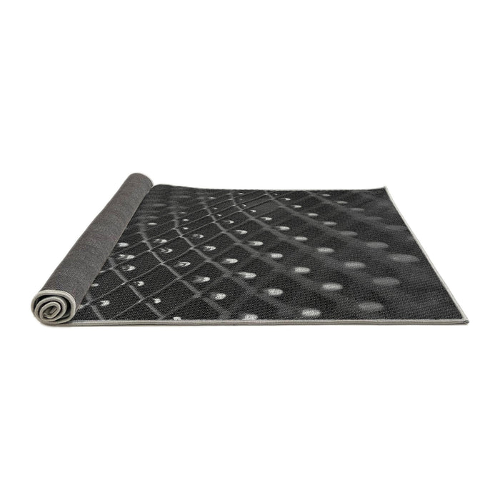 Thickness of Patterned Charcoal Black Rug, pat1086gry