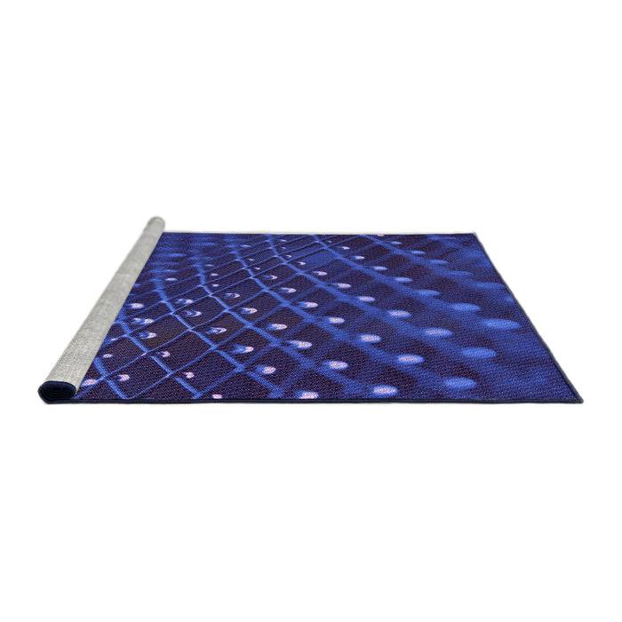 Sideview of Machine Washable Transitional Denim Dark Blue Rug, wshpat1086pur