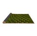 Thickness of Patterned Dark Forest Green Rug, pat1086yw