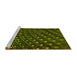 Sideview of Machine Washable Transitional Dark Forest Green Rug, wshpat1086yw