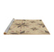 Sideview of Machine Washable Transitional Brown Gold Rug, wshpat1087brn