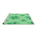 Sideview of Machine Washable Transitional Jade Green Rug, wshpat1087grn