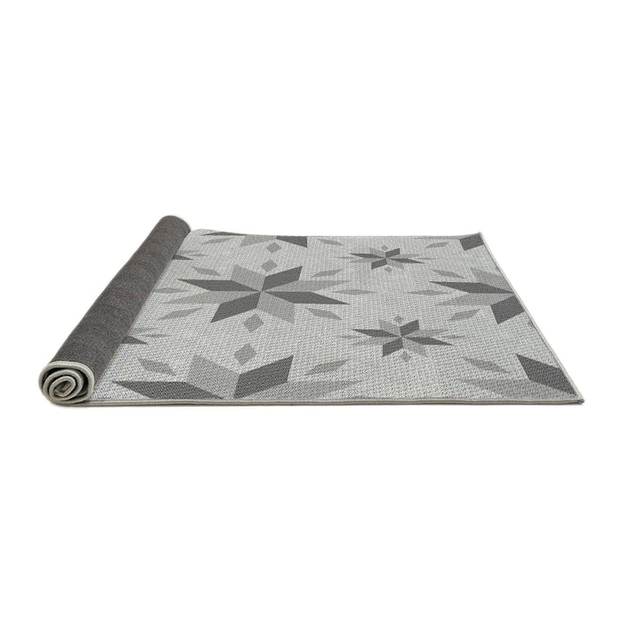 Thickness of Patterned Gunmetal Gray Rug, pat1087gry