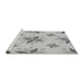 Sideview of Machine Washable Transitional Gunmetal Gray Rug, wshpat1087gry