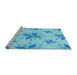 Sideview of Machine Washable Transitional Deep Sky Blue Rug, wshpat1087lblu