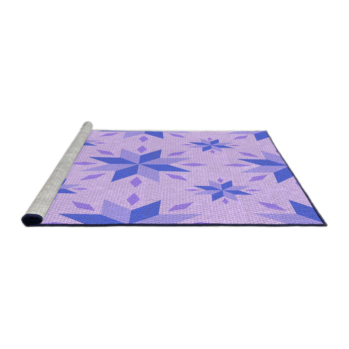 Sideview of Machine Washable Transitional Blossom Pink Rug, wshpat1087pur