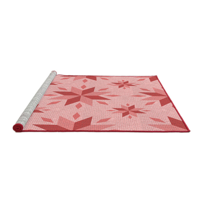 Sideview of Machine Washable Transitional Red Rug, wshpat1087rd
