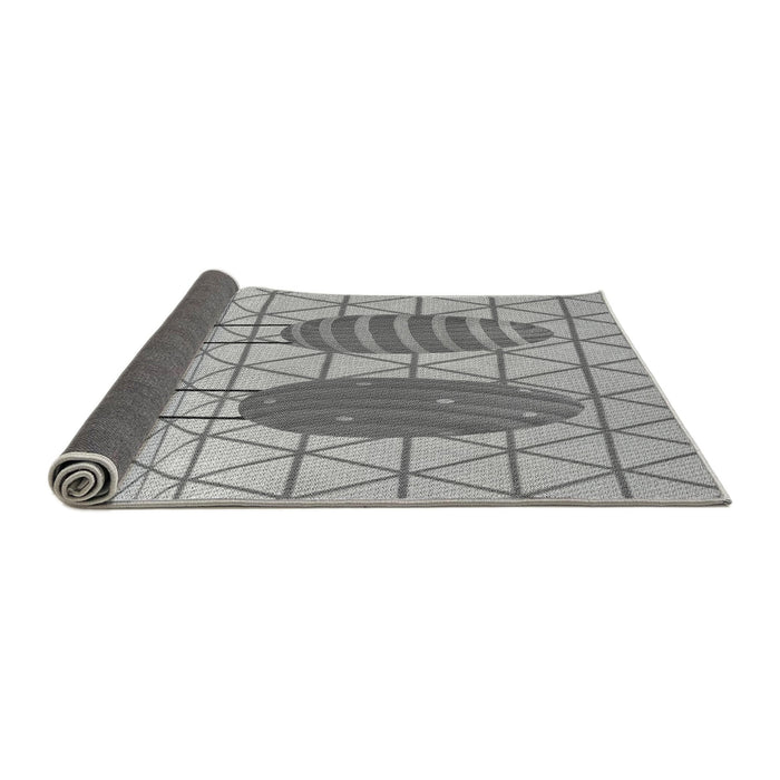 Thickness of Patterned Silver Gray Rug, pat1088gry