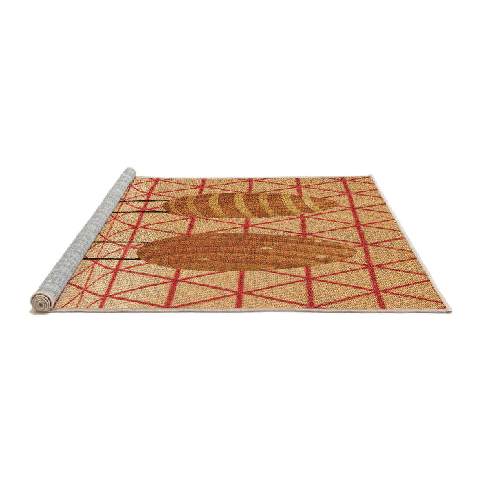 Sideview of Machine Washable Transitional Orange Rug, wshpat1088org