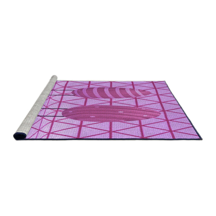 Sideview of Machine Washable Transitional Violet Purple Rug, wshpat1088pur