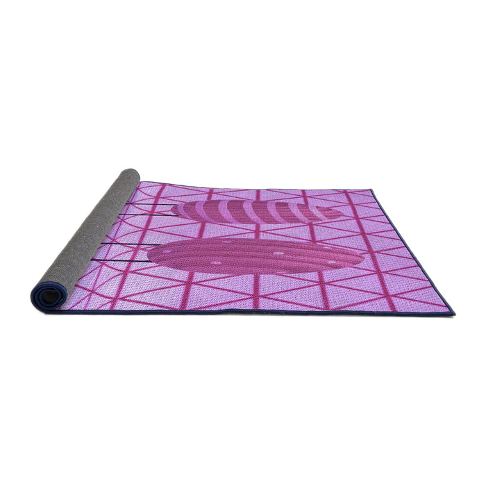 Thickness of Patterned Violet Purple Rug, pat1088pur