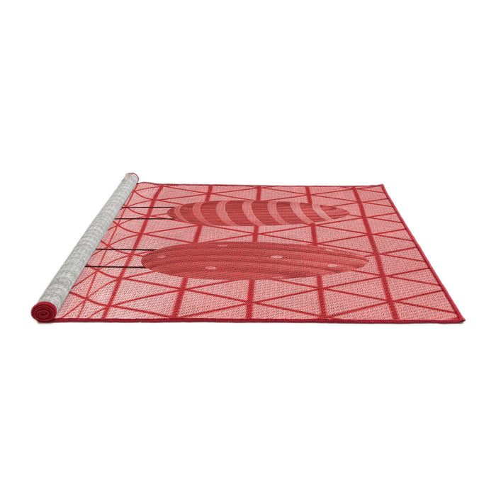 Sideview of Machine Washable Transitional Light Coral Pink Rug, wshpat1088rd