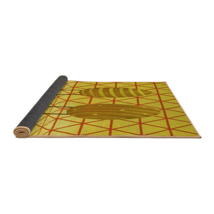 Thickness of Patterned Gold Yellow Rug, pat1088yw