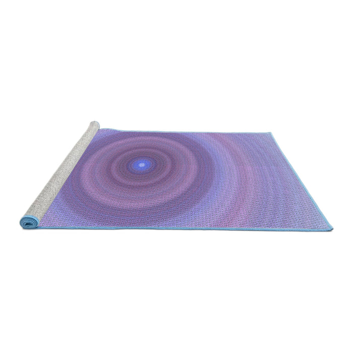 Sideview of Machine Washable Transitional Purple Mimosa Purple Rug, wshpat1089blu