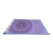 Sideview of Machine Washable Transitional Purple Mimosa Purple Rug, wshpat1089blu