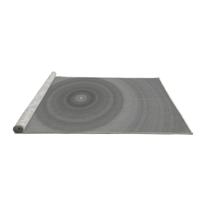 Sideview of Machine Washable Transitional Dark Gray Rug, wshpat1089gry