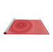 Sideview of Machine Washable Transitional Red Rug, wshpat1089rd