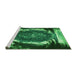 Sideview of Machine Washable Transitional Deep Emerald Green Rug, wshpat109grn