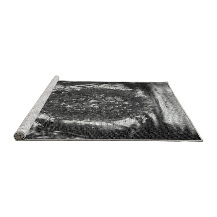 Sideview of Machine Washable Transitional Charcoal Black Rug, wshpat109gry