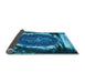 Thickness of Patterned Deep Sky Blue Rug, pat109lblu