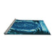 Sideview of Machine Washable Transitional Deep Sky Blue Rug, wshpat109lblu