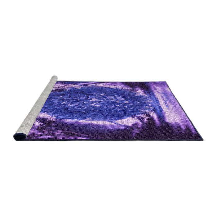 Sideview of Machine Washable Transitional Purple Rug, wshpat109pur