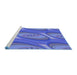 Sideview of Machine Washable Transitional Sky Blue Rug, wshpat1090blu