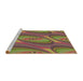 Sideview of Machine Washable Transitional Brown Red Rug, wshpat1090brn