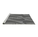 Sideview of Machine Washable Transitional Grey Gray Rug, wshpat1090gry