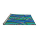 Sideview of Machine Washable Transitional Dark Turquoise Green Rug, wshpat1090lblu