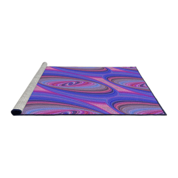 Sideview of Machine Washable Transitional Blue Violet Purple Rug, wshpat1090pur