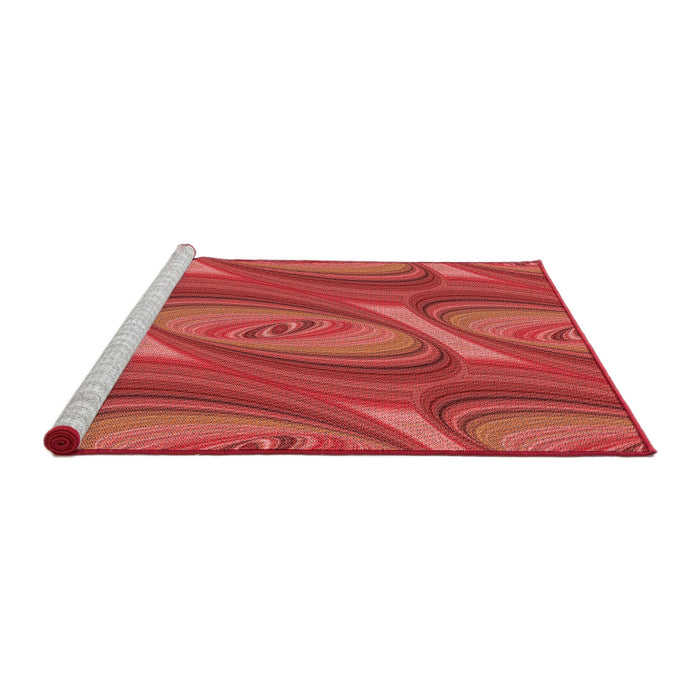 Sideview of Machine Washable Transitional Orange Rug, wshpat1090rd