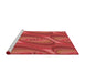 Sideview of Machine Washable Transitional Orange Rug, wshpat1090rd