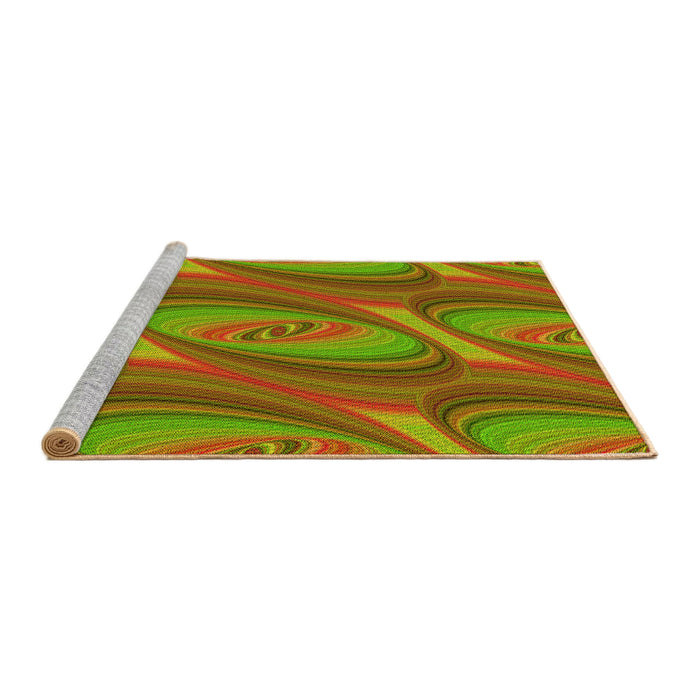 Sideview of Machine Washable Transitional Pistachio Green Rug, wshpat1090yw