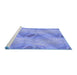 Sideview of Machine Washable Transitional Denim Blue Rug, wshpat1091blu