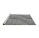 Sideview of Machine Washable Transitional Dark Gray Rug, wshpat1091gry