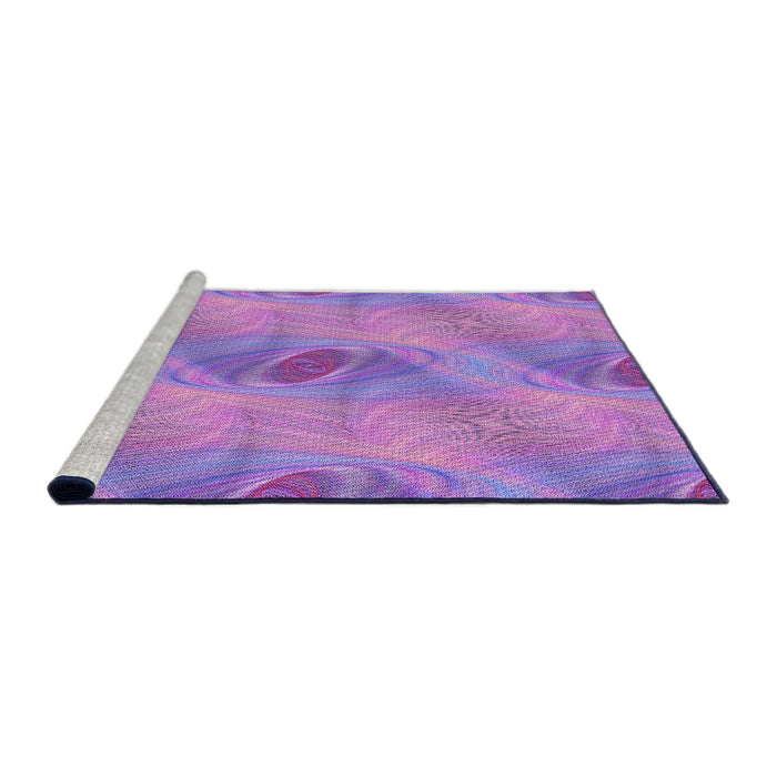 Sideview of Machine Washable Transitional Bright Lilac Purple Rug, wshpat1091pur