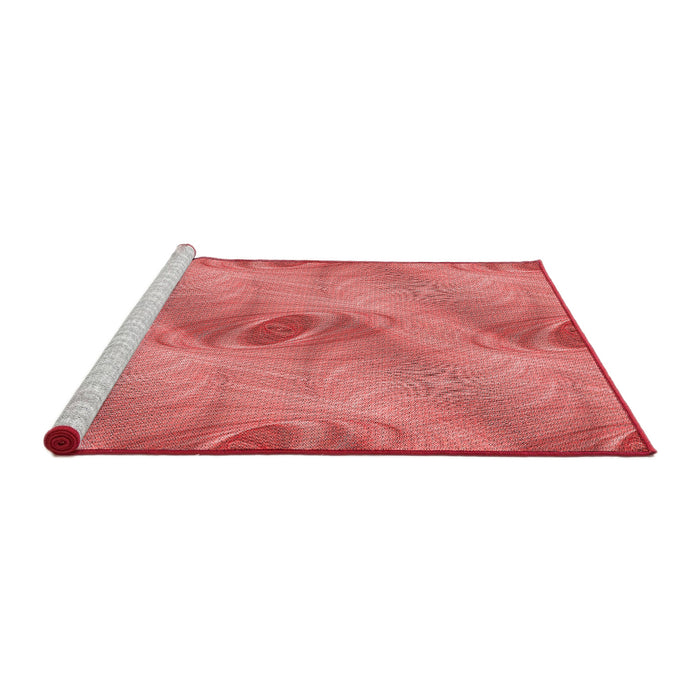 Sideview of Machine Washable Transitional Fire Red Rug, wshpat1091rd