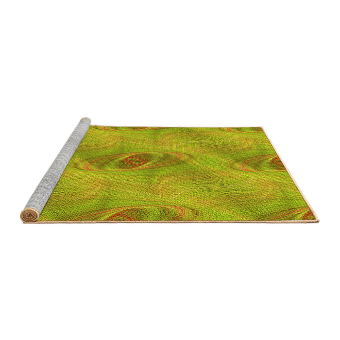 Sideview of Machine Washable Transitional Dark Golden Brown Rug, wshpat1091yw