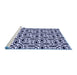 Sideview of Machine Washable Transitional Midnight Blue Rug, wshpat1093blu