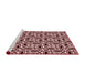 Sideview of Machine Washable Transitional Deep Rose Pink Rug, wshpat1093rd